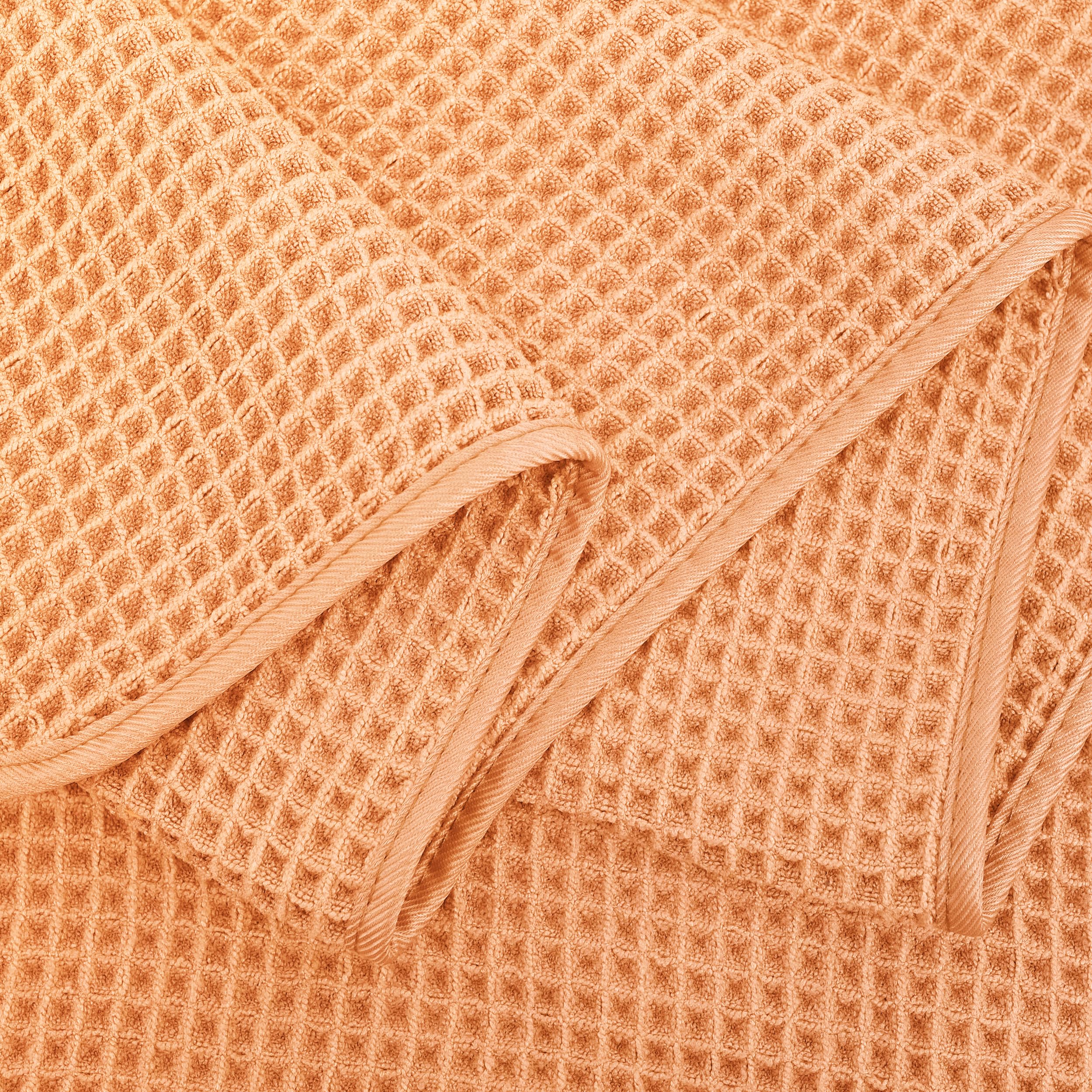 Polyte Oversize, 60 X 30 In., Quick Dry Lint Free Microfiber Bath Towel Set, 6 Piece (Orange, Waffle Weave)